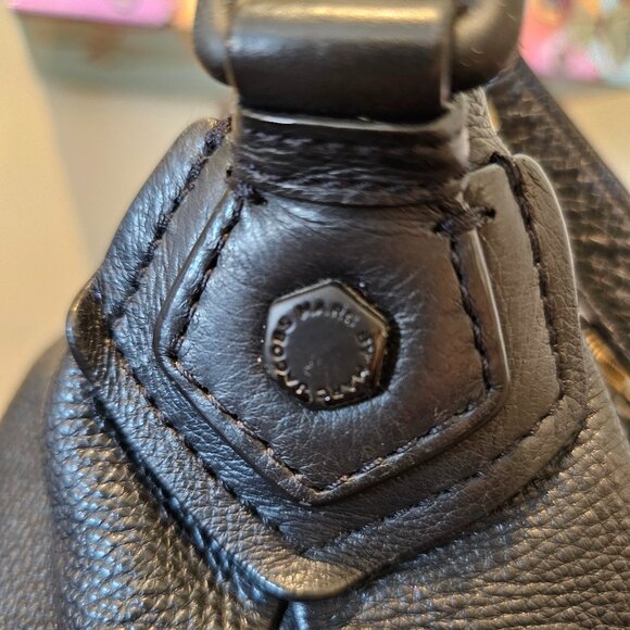 MARC BY MARC JACOBS Classic Q Natasha BLACK Leather Crossbody All Black ~1990's - Picture 4 of 16